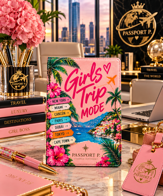 Girls Trip Passport Cover – Tropical Travel Adventure Design