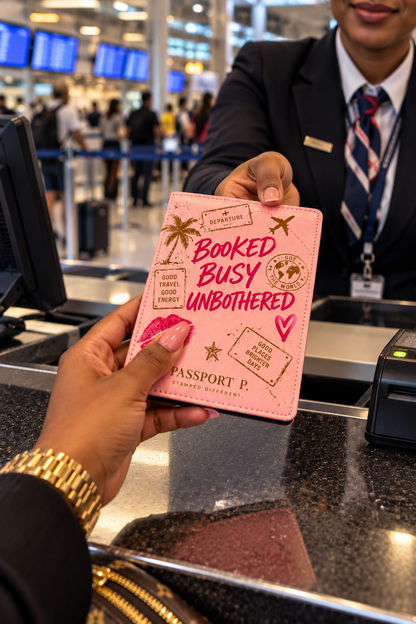 Booked Busy Unbothered Passport Cover