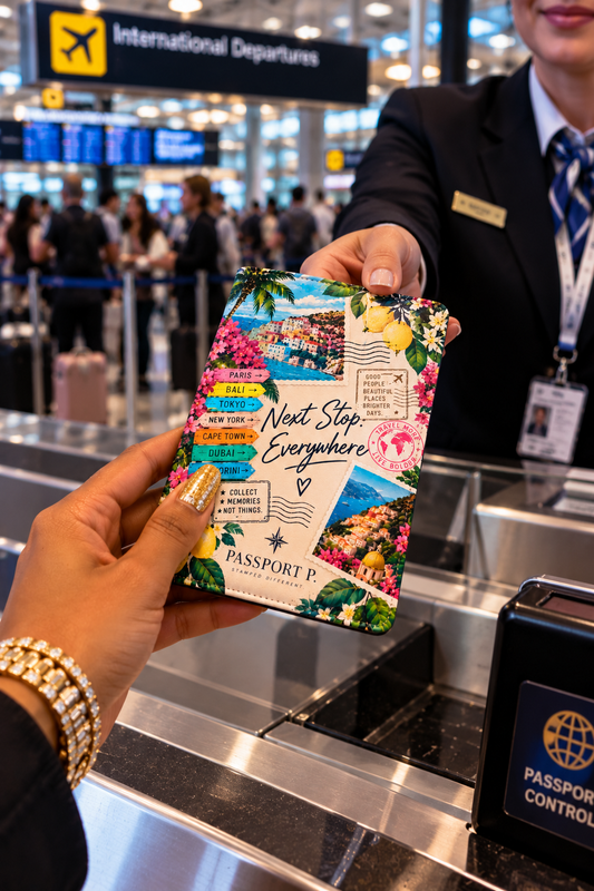 Next Stop Everywhere Travel Passport Cover